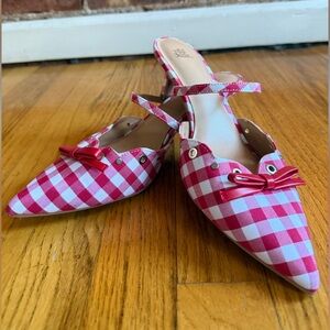 Wild Fable Red and White Gingham Heels